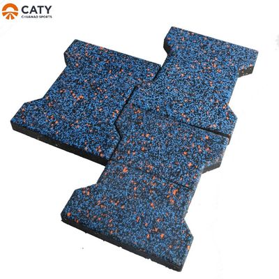 Outdoor Interlocking Rubber Deck Paver Tepi 20-50mm Soundproof