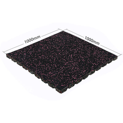 Black Square Fitness Rubber Flooring Tiles DIY Mengasap Dampak