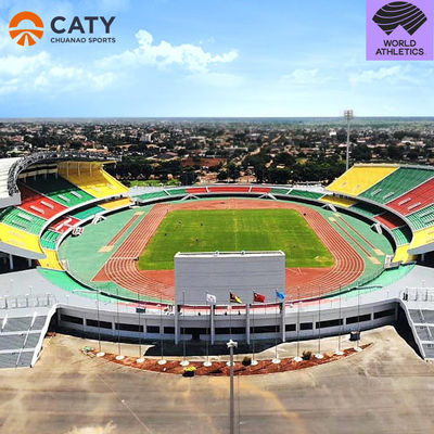 Sistem Sandwich IAAF Semi prefabrikasi Jalur Lari Athletic Track and Field Materi EPDM Granules Karet untuk permukaan taman bermain