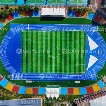 Iaaf menyetujui standar Sky Blue Spray Coated Sandwich Athletic Rubber Running Track untuk lapangan olahraga