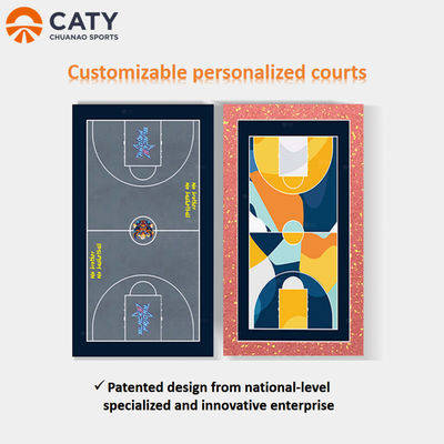 Desain Baru Permukaan PU yang dapat disesuaikan Pengadilan Olahraga Luar Ruang Prefabrikasi Bola Basket Bola Voli Badminton Pengadilan Tenis Lantai untuk Fasilitas Olahraga