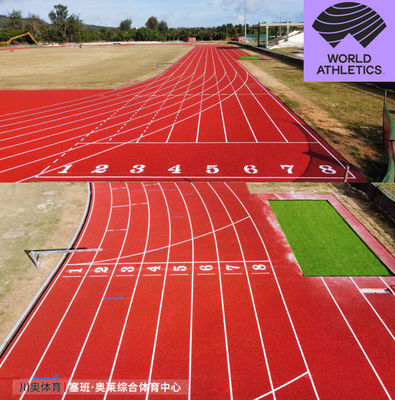 IAAF Disetujui Performa Tinggi EPDM Karet Sintetis Jalur Lari Jalur Jogging untuk Olahraga Lapangan Olahraga Pusat Pelatihan Pusat Olahraga Komplek Olahraga Klub