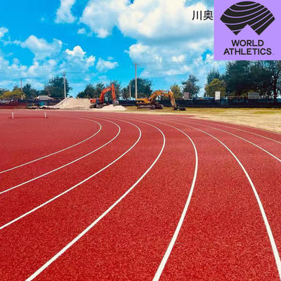 Fireproof Prefabricated Running Track Elastic Seamless Track dengan permukaan trek karet tahan air