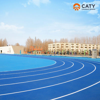 Sandwich Spray Coat EPDM Karet Running Track Untuk Berlari Karet Track Dengan Pemasangan Track Olahraga