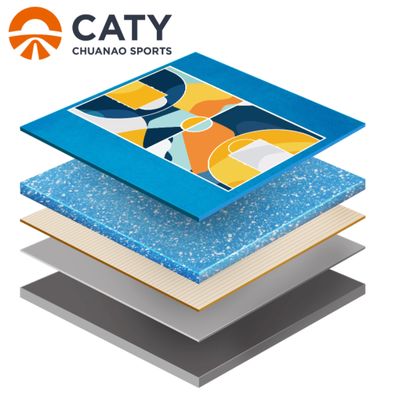 Lapangan Multi-Olahraga Semi-Fabrikasi Tahan Lama, Permukaan Anti-Selip Mulus untuk Sekolah dan Komunitas