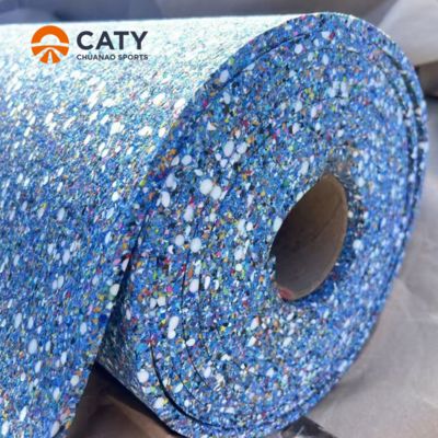 IAAF bersertifikat jalur lari semi-prefabrikasi tanpa jahitan, instalasi profesional dengan daya tahan semua cuaca