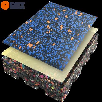 Peti Karet Premium Berkinerja Tinggi dengan Warna-Fleck untuk lantai gym dan ruang kebugaran komersial