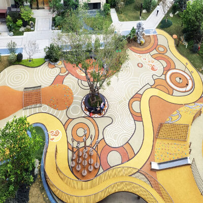 Pengikat Lantai EPDM Kepadatan Tinggi Area Bermain Anak-anak Rekreasi Arena Pacuan Kuda Taman Bermain